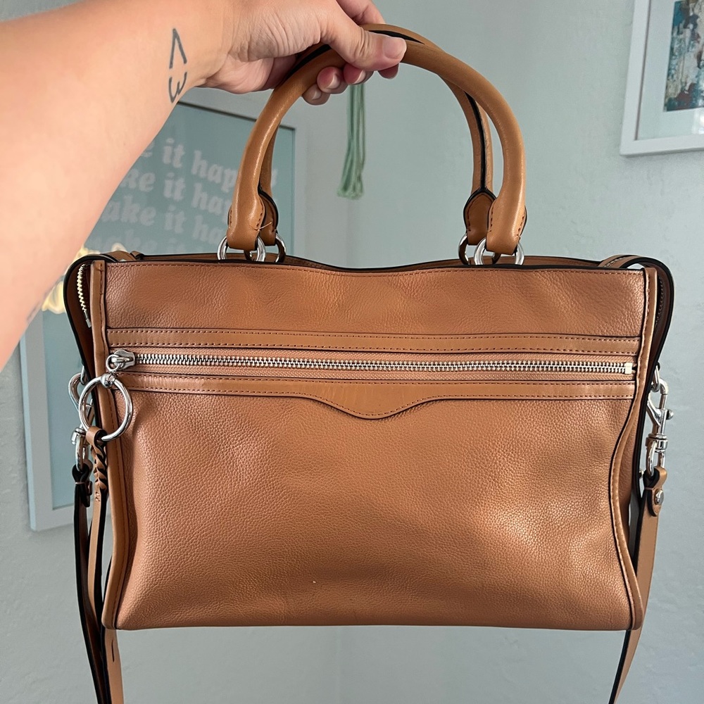 EUC Rebecca Minkoff Bedford Zip Leather Satchel Bag Honey Handbag